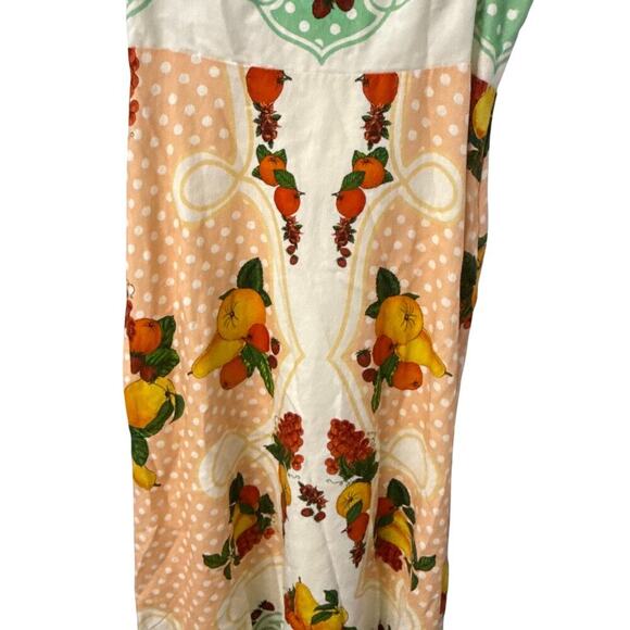 Caroline Constas Fruit Print Linen Blend Maxi Dress Small - Picture 9 of 14